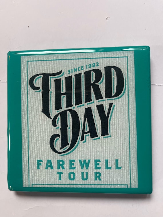 THIRD DAY Hand Painted Tile Coaster with Genuine Third Day Artist Working Pass