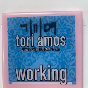 TORI AMOS Hand Painted Tile Coaster with Genuine Tori Amos Artist Working Pass