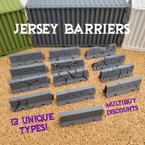 Jersey Barriers - Terreno de jogo de guerra de mesa 28 32 35 escala