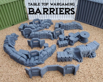 Barriers - Sandbags - 40k - Tabletop Wargaming Terrain 28 32 scale
