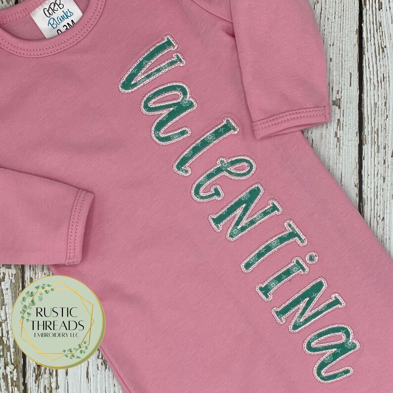 Applique Name Gown Coming Home Outfit Personalized Baby Etsy