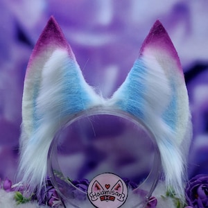 Snow Moon Ahri Ears for Cosplay | Faux Fur | Nekomimi Kemonomimi | Cosplay Costume