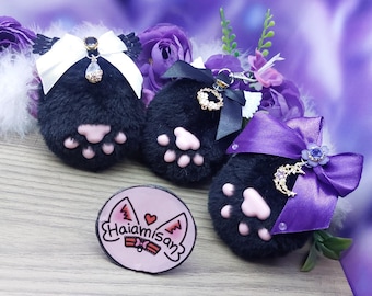 Black Mini Cat Paw Scented Keychain Kawaii | Nekomimi Kemonomimi