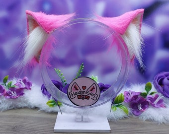 Fluffy Mini Pink Kitten Cat Ears | Cosplay Costume | Nekomimi Kemonomimi