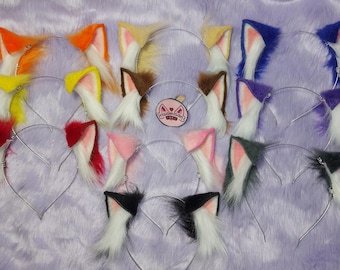 Mini orejas de gato diadema piel sintética en varios colores / traje de cosplay / Nekomomo Kemonomimi