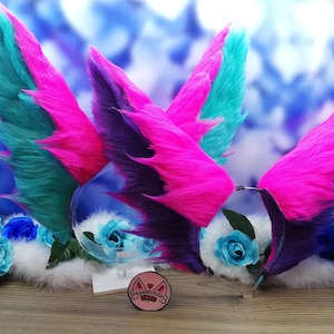Star Guardian Xayah LoL Cosplay Costume Ears Light and Dark | Nekomimi Kemonomimi | League of Legends