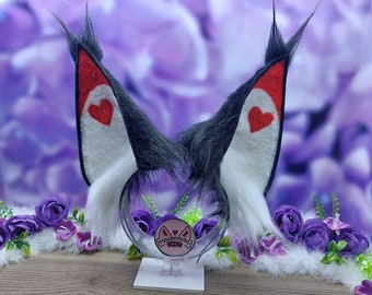 Hazbin Hotel Husk BLACK Faux Fur Ears | Cosplay Costume | Nekomimi Kemonomimi