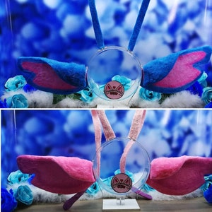Stitch and Angel Ears with Antennas Blue and Pink | Cosplay Costume | Nekomimi Kemonomimi