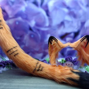 Garfield SET Faux Fur Ears and Tail | Cosplay Costume | Nekomimi Kemonomimi