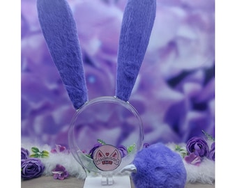 Oreilles et queue de lapin cosplay en fausse fourrure de Jax | Jax L'incroyable cirque numérique | Nekomimi Kemonomimi | Déguisement Cosplay