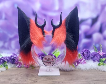 Oreilles en fausse fourrure Alastor de l'hôtel Hazbin | Déguisement Cosplay | Nekomimi Kemonomimi