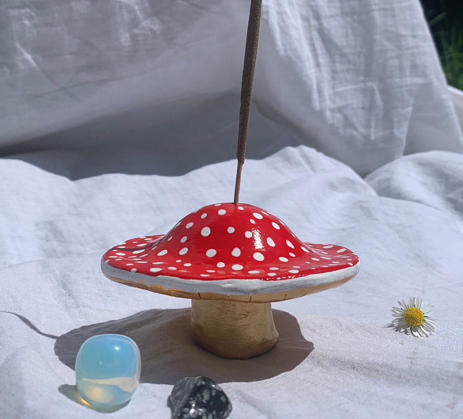 Handmade Clay Mushroom Shroom incense stick holder/burner Etsy