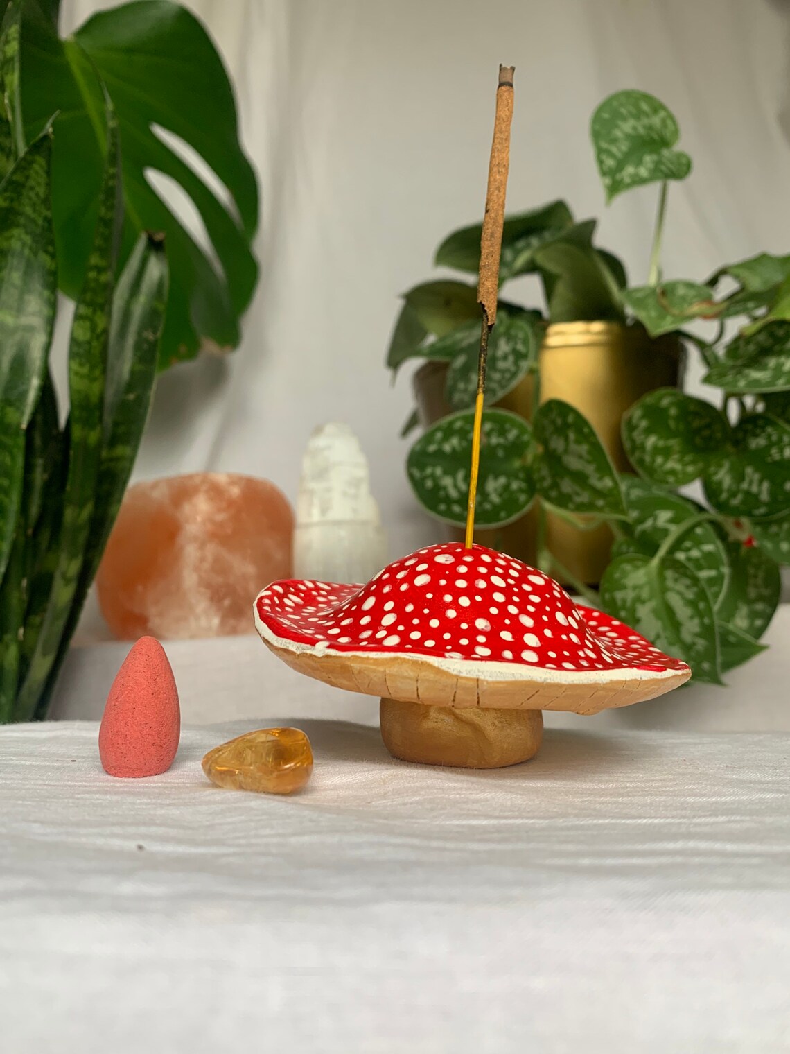 Mushroom incense holder Etsy