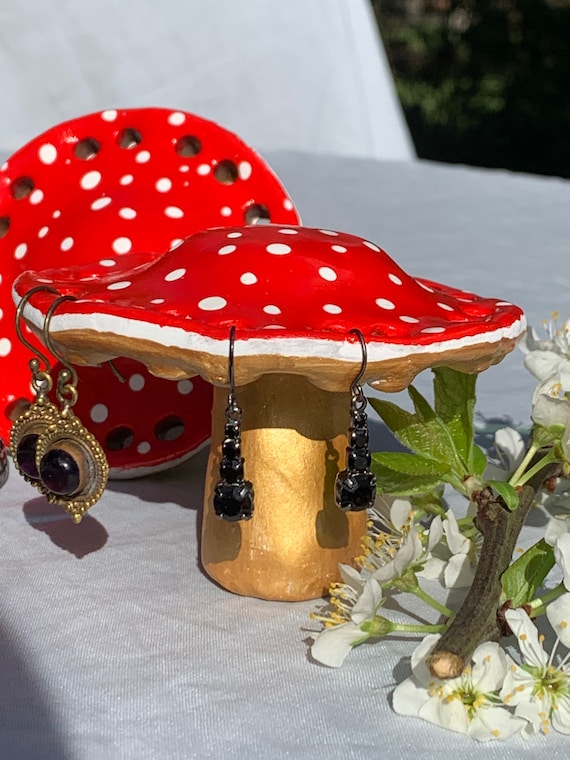 Handmade Clay Red Mushroom Earring Holder/ Shroom Jewellery Etsy UK