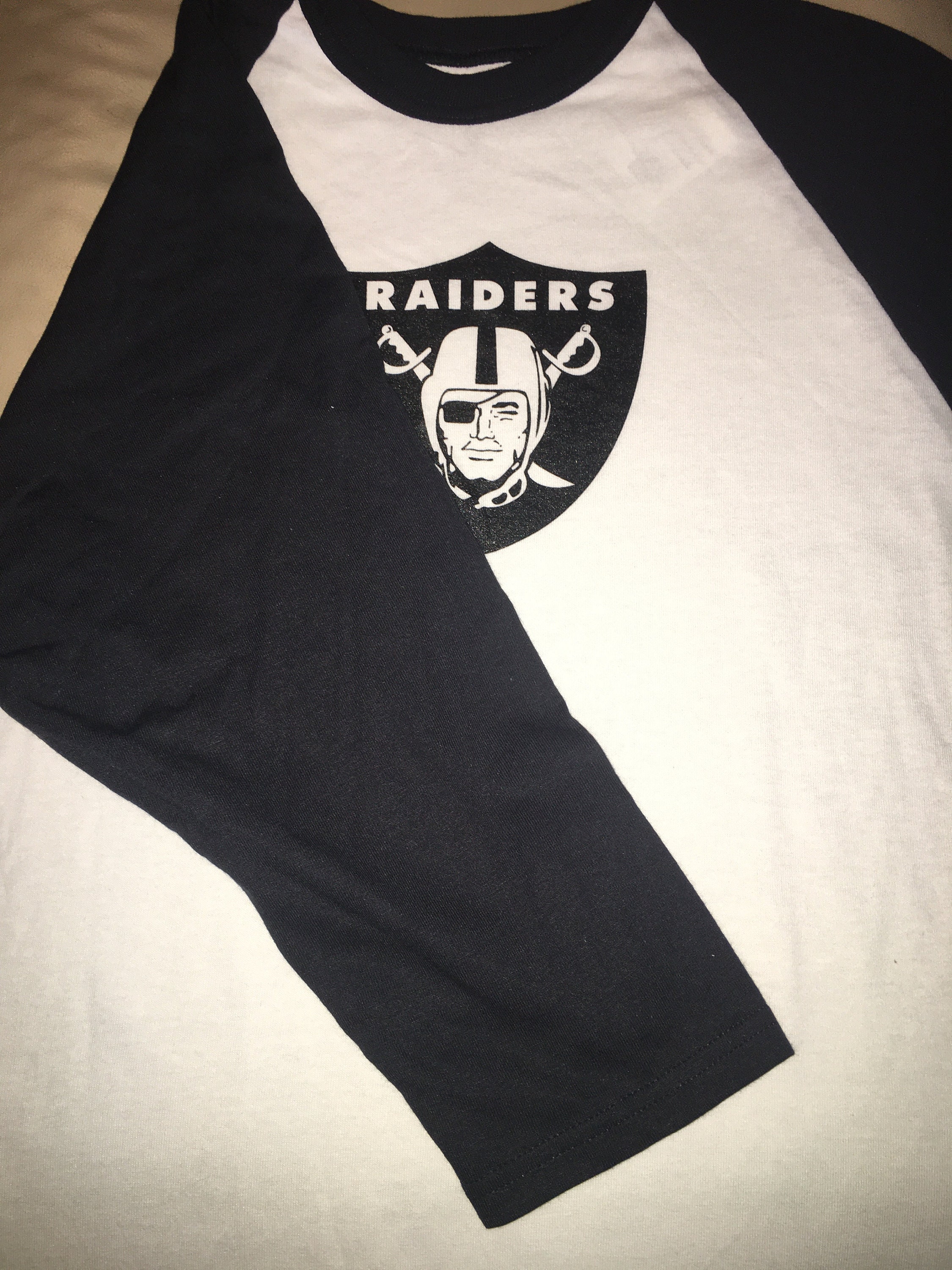 Raiders 3/4 Sleeve Jersey Etsy