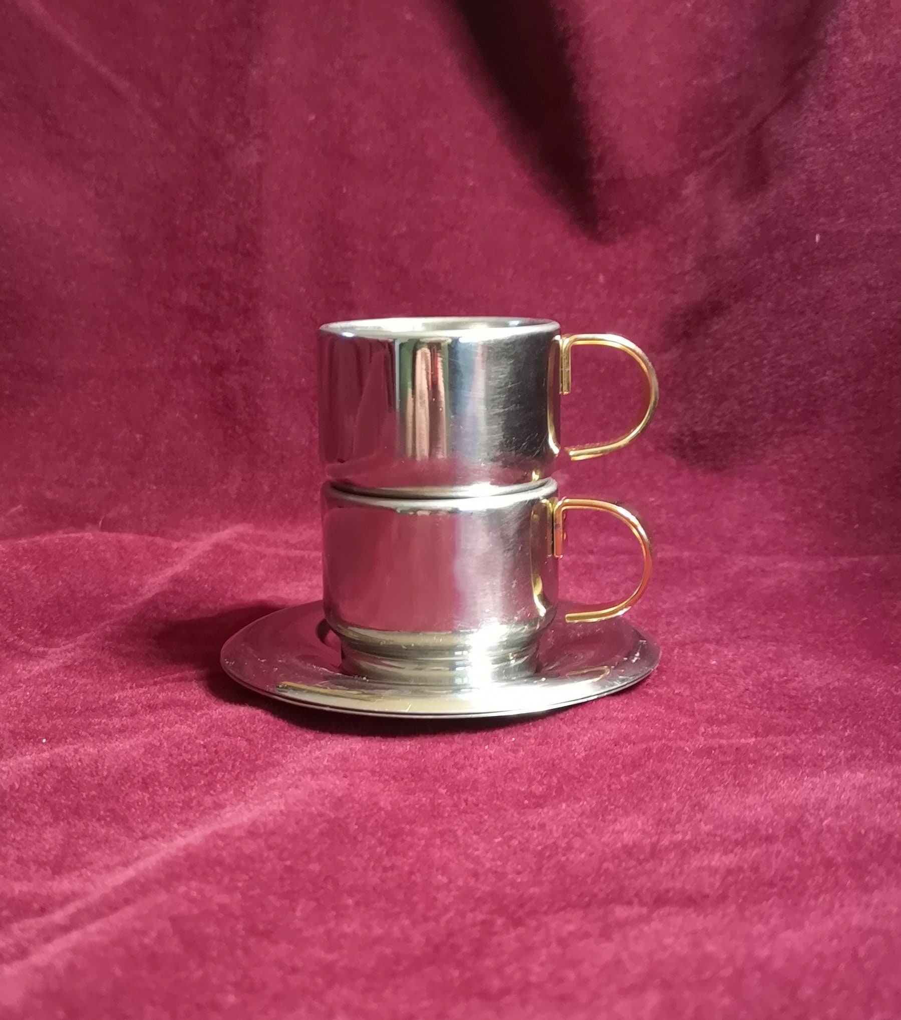 2 Breville Cafe Roma Stainless Steel Insulated Espresso Cups Mug