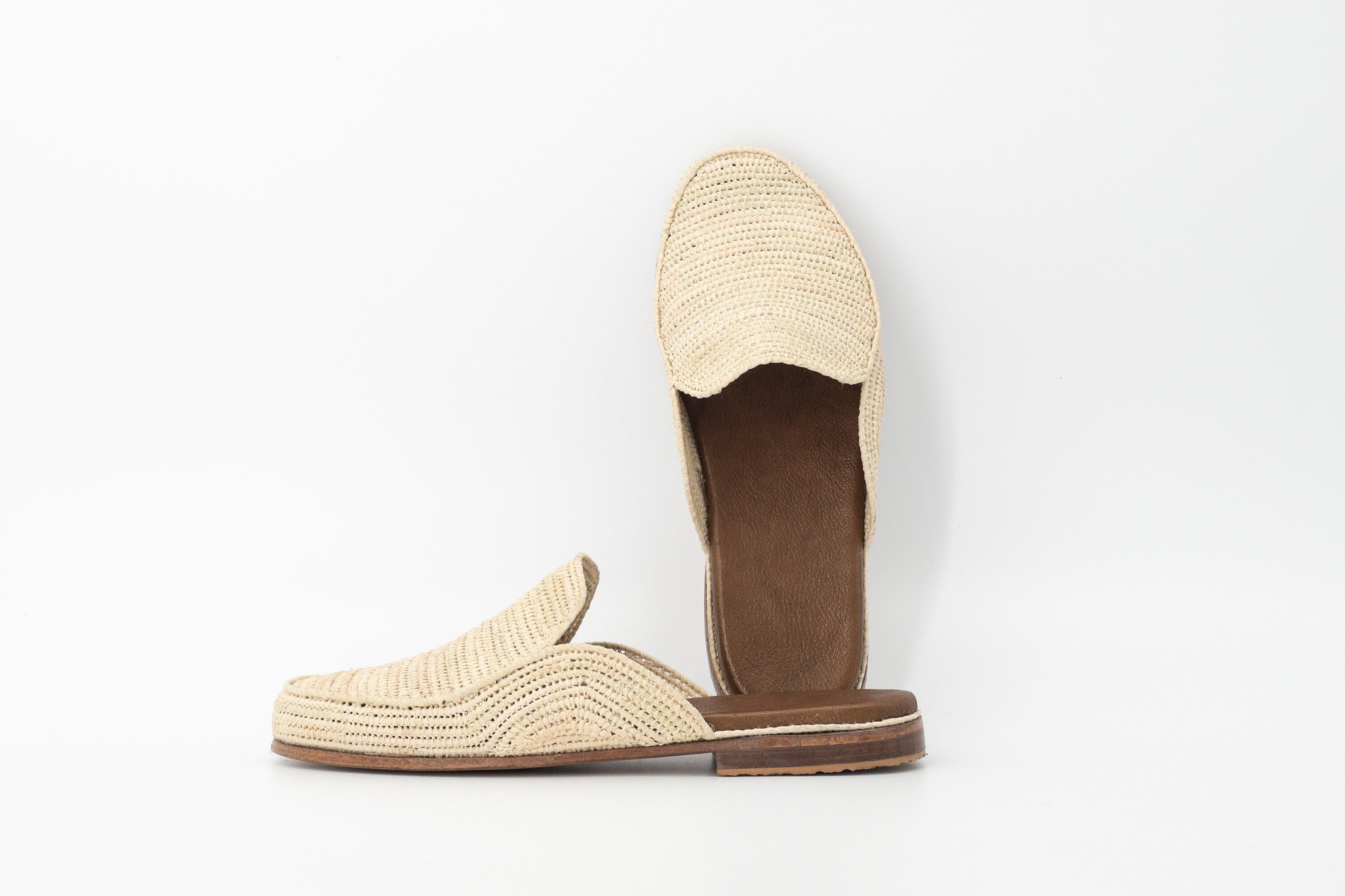 Grant natural raffia cheap woven loafer slides