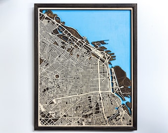 Personalized City Laser Cut Map, Custom Laser cut map, Home Decor, Framed art Housewarming 5 Anniversary Gift