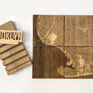 Custom Oak Wood Coasters with Stand, Personalized City Map Oak Coasters, Gift Engraved Coaster Custom coffee Coaster Gift for him