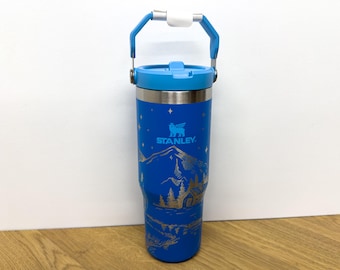 Personalisierter Stanley Tumbler mit Gravur: Mountains & Fox Design, personalisierter 30oz / 40oz Quencher