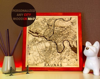 Personalized Laser Cut Wooden City Map – Anniversary, Housewarming Gift