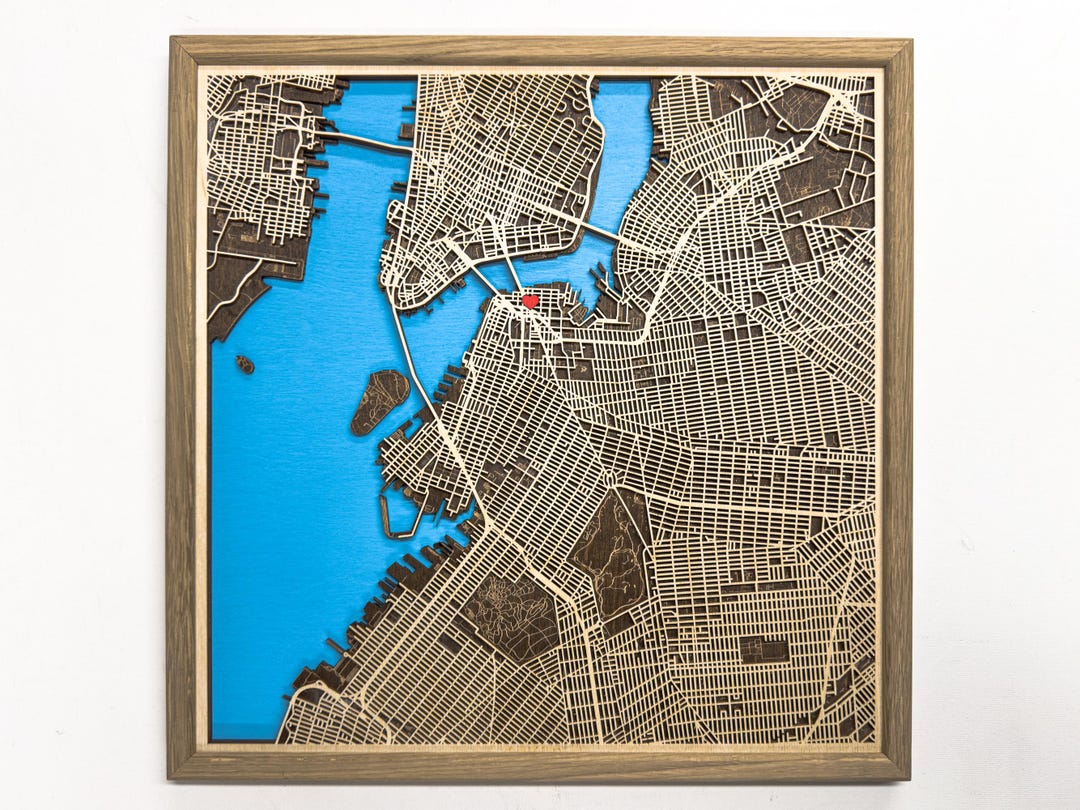 Personalized Laser Cut Wooden Map: Custom City, Town, Location - Etsy