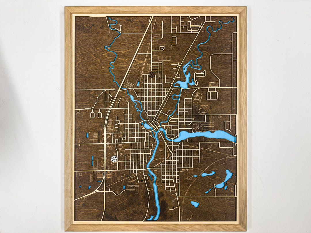Laser Cut Custom Wooden Map, Personalized Name Location Town, City Home ...