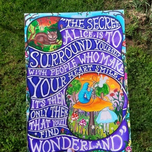 Print of Psychedelic/Trippy Alice in Wonderland Quote (painting) - A4