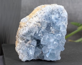 Celestite Cluster from Madagascar, Self-Standing Natural Blue Celestite