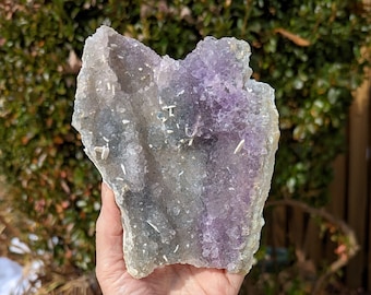 Druzy Amethyst Flower Plate: Dog Tooth Calcite