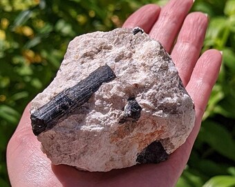 Raw Black Tourmaline, Schorl Tourmaline, Smoky Quartz Matrix