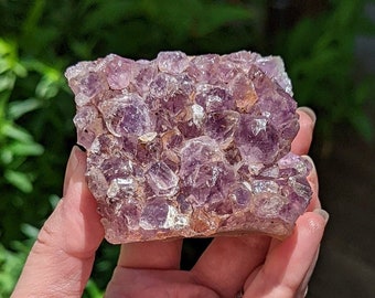 Brazilian Amethyst Cluster: Natural Crystal with Clay Inclusions