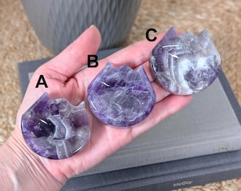 Amethyst Cat Dish, Amethyst Kitty Bowl, Chevron / Dream Amethyst