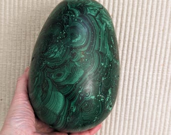13 Lbs Malachite Egg: Collector's Statement Piece