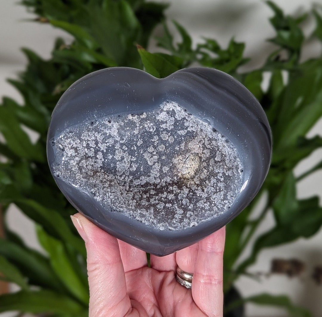 Geode Heart Carved Puffy Agate Geode Heart From Brazil - Etsy