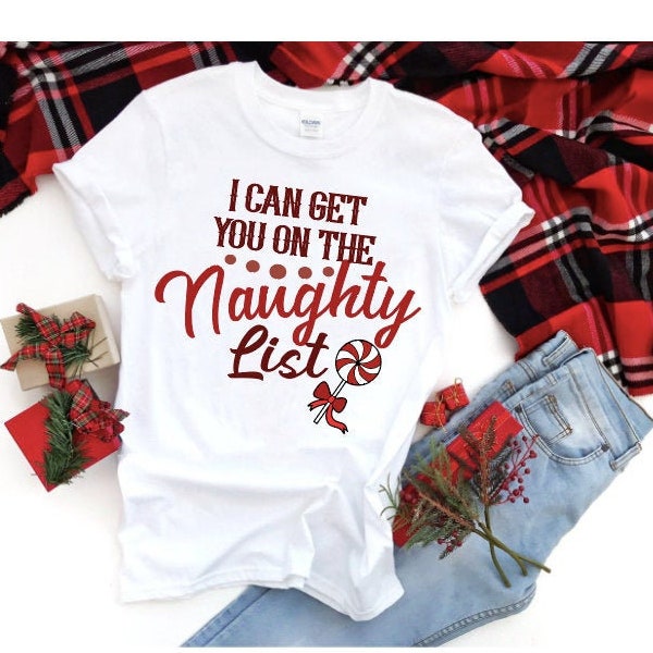 I can get you on the Naughty List Sexy Santa Christmas Party unique gift idea adult Holiday Cut File SVG DFX PNG Zip Digital Download File