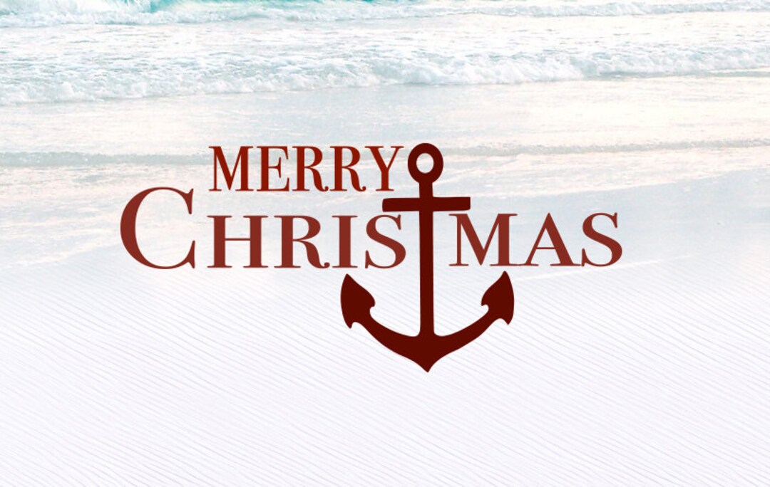 Anchor Merry Christmas Nautical Christmas Beach Tropical Etsy