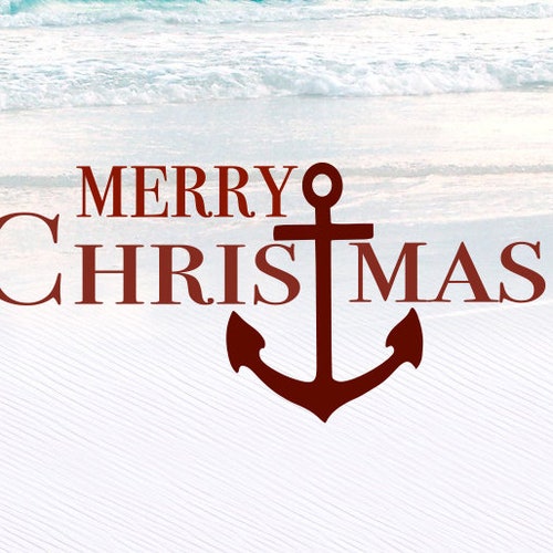Anchor Merry Christmas Nautical Christmas Beach Tropical Etsy