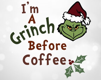 I/'m a real grinch before my coffee Galvanized metal tag