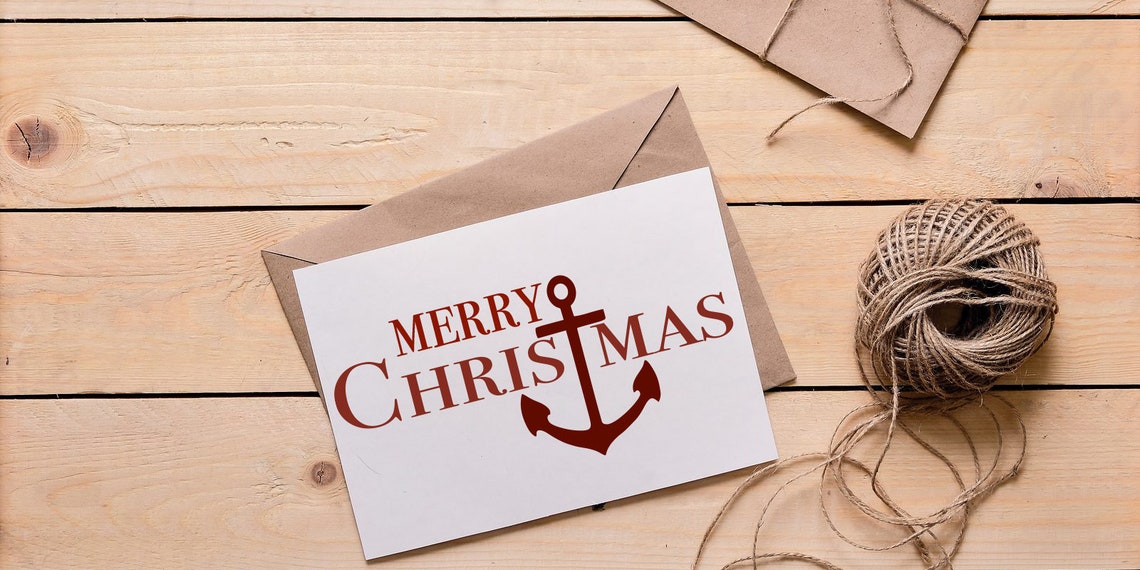 Anchor Merry Christmas Nautical Christmas Beach Tropical Etsy
