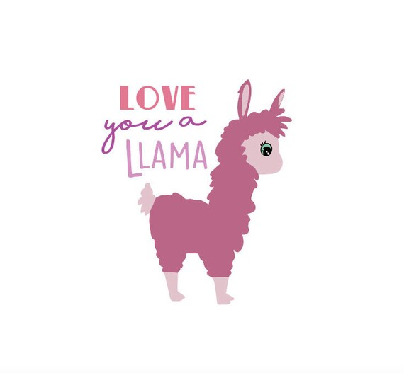 Valentines Day Love Heart Love You A Llama Cupid Arrow Card Etsy