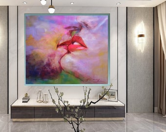 Sweetie-Don Rony-L116-Large Canvas Home Decor Holiday Artwork Texture Abstract Painting Dining Room Wall Art