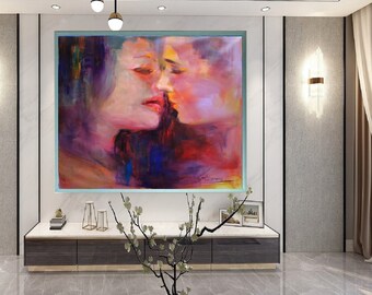 Hot-Don Rony-L115-Large Canvas Home Decor Holiday Artwork Texture Abstract Painting Dining Room Wall Art