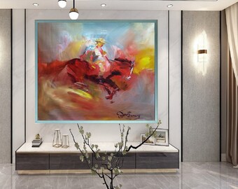 Storm Rider-Don Rony-L93-Large Canvas Home Decor Holiday Artwork Texture Abstract Painting Dining Room Wall Art