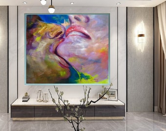 Wanna-Don Rony-L113-Large Canvas Home Decor Holiday Artwork Texture Abstract Painting Dining Room Wall Art
