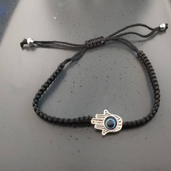 Hamsa Hand/ Evil Eye braided rope chain bracelet (unisex)