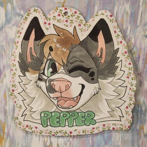 Custom Furry Headshot Badge