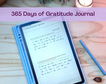 Tacksamhetsdagbok Surfplattavänlig och utskrivbar 365 dagliga sidor för att starta en ny typ av tacksamhetsövning