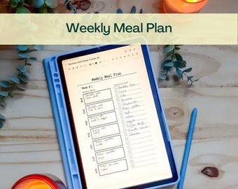 Weekly Meal Plan Page Printable and Tablet Friendly in A4 and A5 Formats To Plan Your Meals And Grocery Lists
