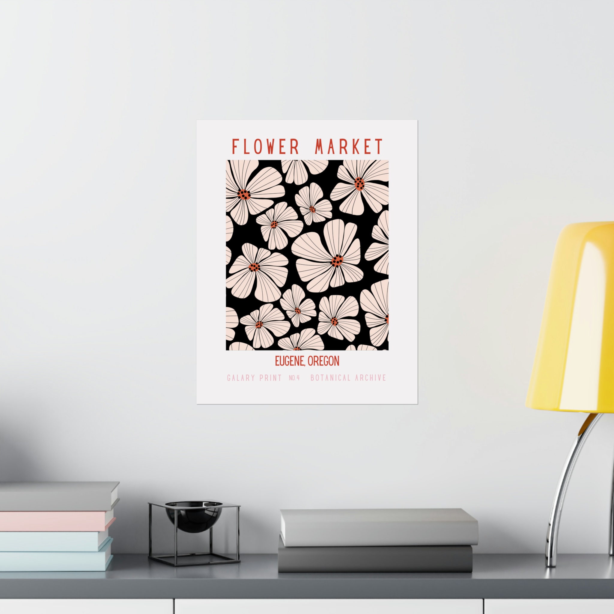 Flower Market, Eugene, Oregon Matte Poster. Bring the Charm of the